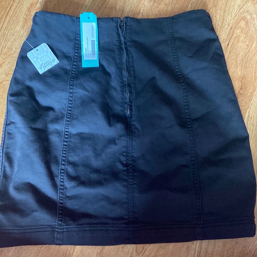 Free people modern denim skirt. Black denim